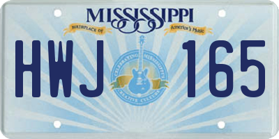 MS license plate HWJ165
