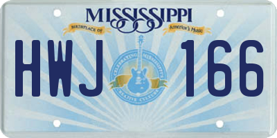 MS license plate HWJ166