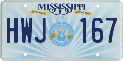 MS license plate HWJ167