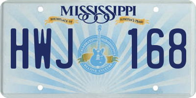 MS license plate HWJ168