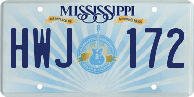 MS license plate HWJ172
