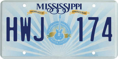MS license plate HWJ174