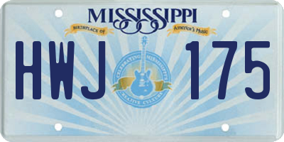 MS license plate HWJ175
