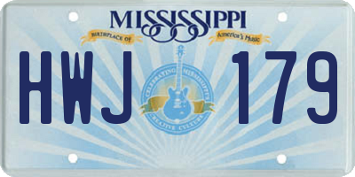 MS license plate HWJ179