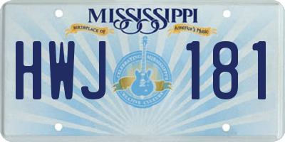 MS license plate HWJ181