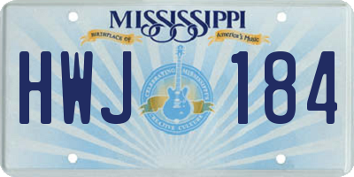 MS license plate HWJ184