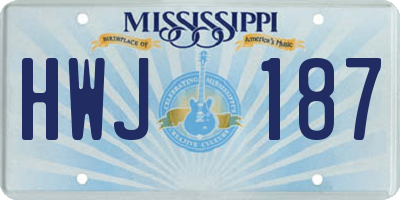 MS license plate HWJ187