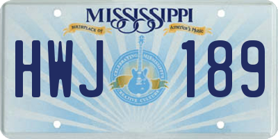 MS license plate HWJ189