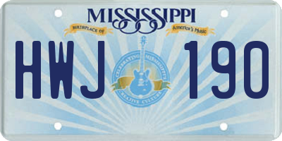MS license plate HWJ190
