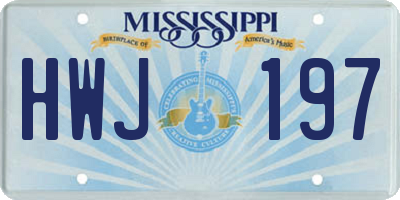 MS license plate HWJ197