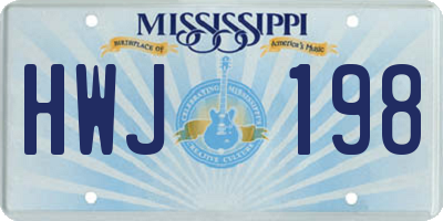 MS license plate HWJ198
