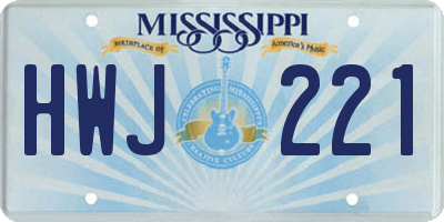 MS license plate HWJ221