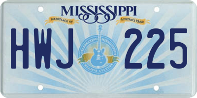 MS license plate HWJ225