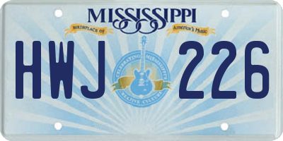 MS license plate HWJ226