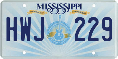 MS license plate HWJ229