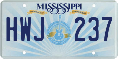 MS license plate HWJ237