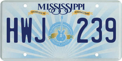 MS license plate HWJ239