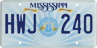 MS license plate HWJ240