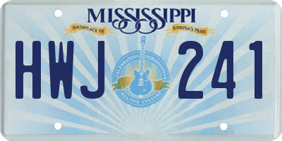 MS license plate HWJ241