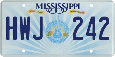 MS license plate HWJ242