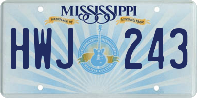 MS license plate HWJ243