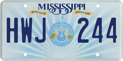 MS license plate HWJ244