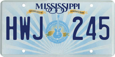 MS license plate HWJ245