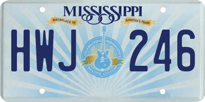 MS license plate HWJ246