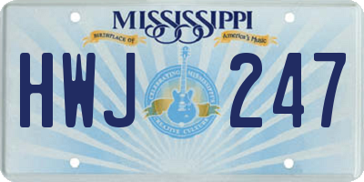 MS license plate HWJ247