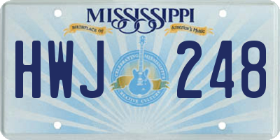 MS license plate HWJ248