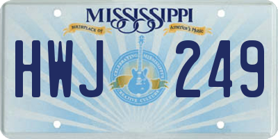 MS license plate HWJ249