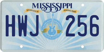 MS license plate HWJ256
