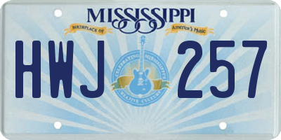 MS license plate HWJ257