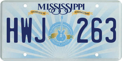 MS license plate HWJ263