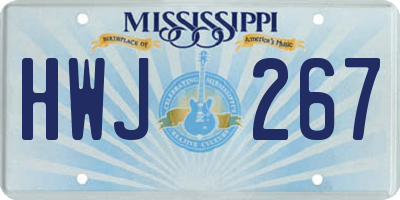 MS license plate HWJ267
