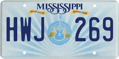 MS license plate HWJ269