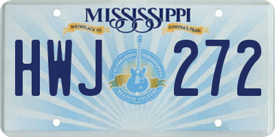 MS license plate HWJ272