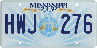 MS license plate HWJ276