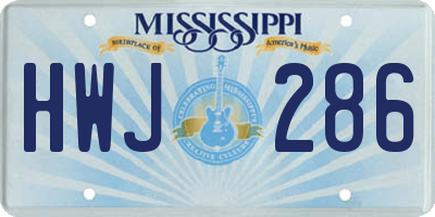 MS license plate HWJ286