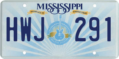 MS license plate HWJ291