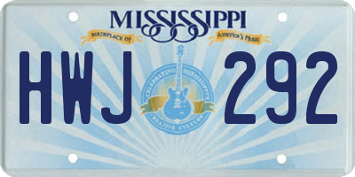 MS license plate HWJ292