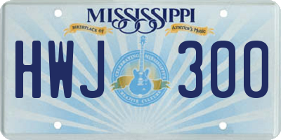 MS license plate HWJ300