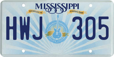 MS license plate HWJ305