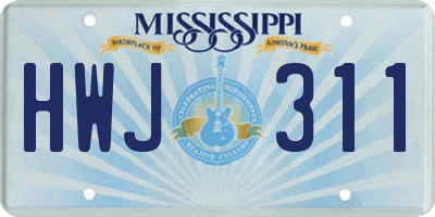 MS license plate HWJ311