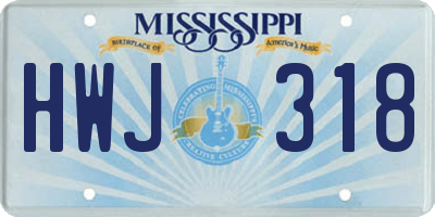 MS license plate HWJ318