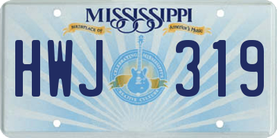 MS license plate HWJ319