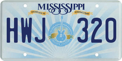 MS license plate HWJ320