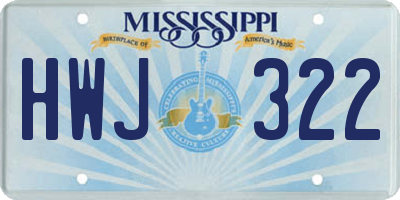 MS license plate HWJ322