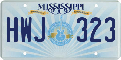 MS license plate HWJ323