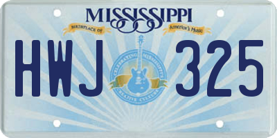 MS license plate HWJ325